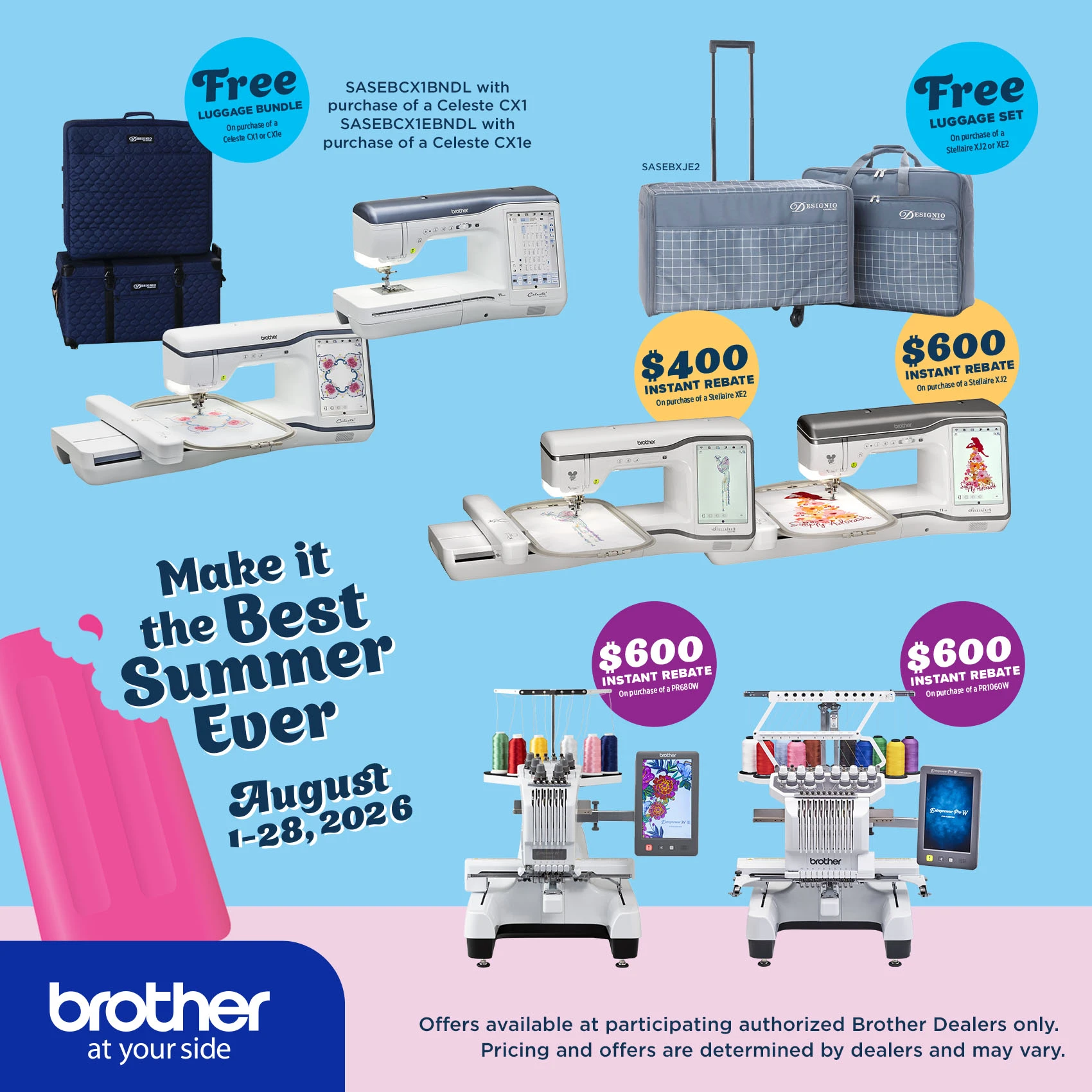 Brother promotional information for August 2026
