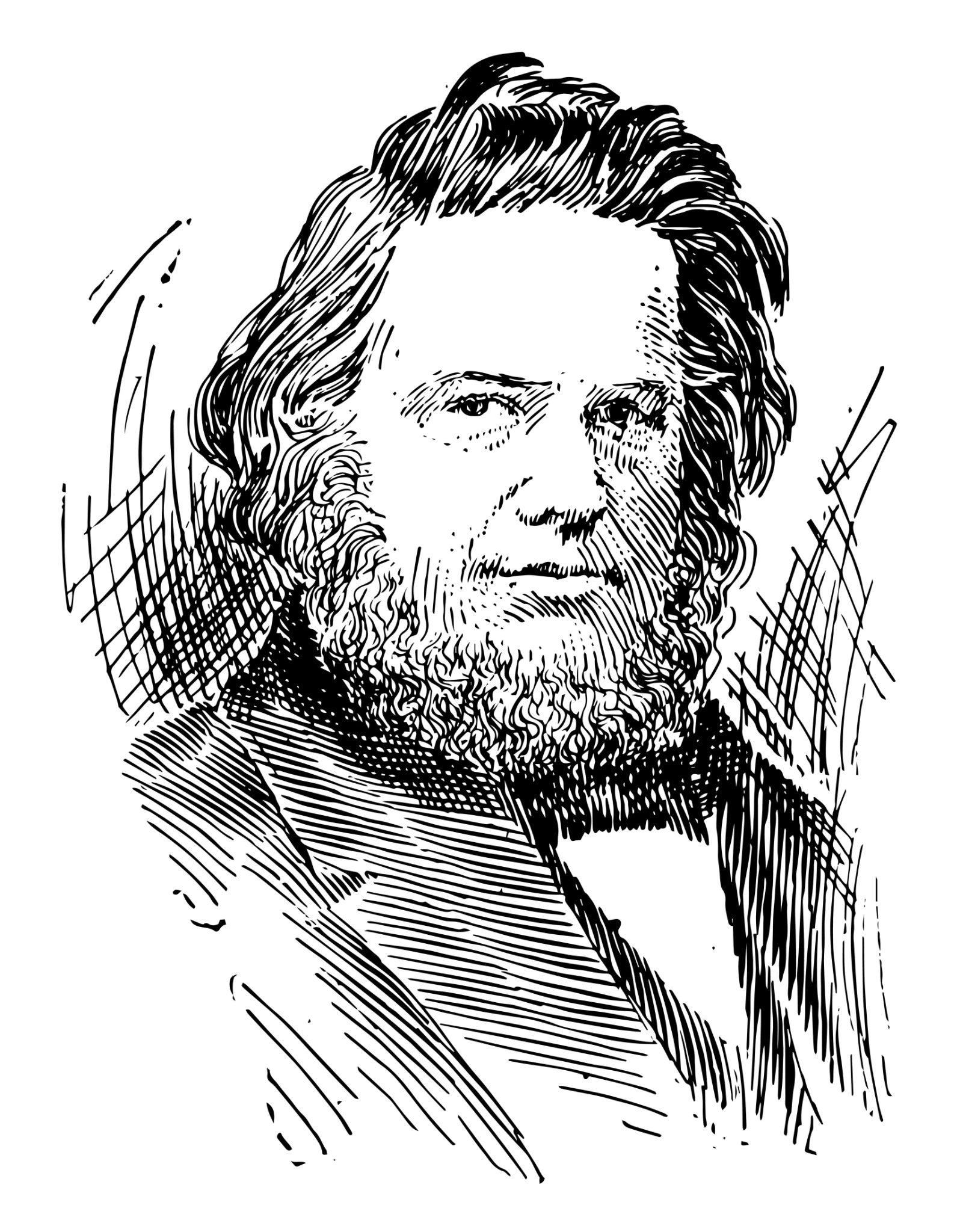 Black and white sketch of Elias Howe.