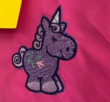Image of a embroidered unicorn.