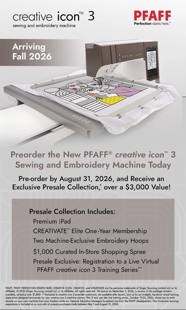 Pfaff creative icon 3 presale flyer