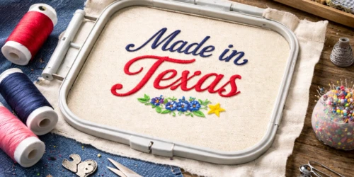 Made in Texas artwork embroidery frame