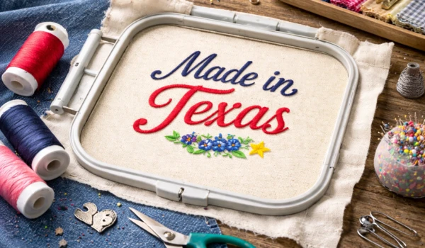 Made in Texas artwork embroidery frame