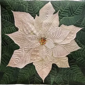 Image of a poinsettia flower sewing project.