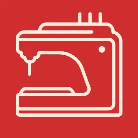 Artwork of a sewing machine.