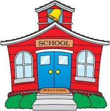 Clip art of a school house.