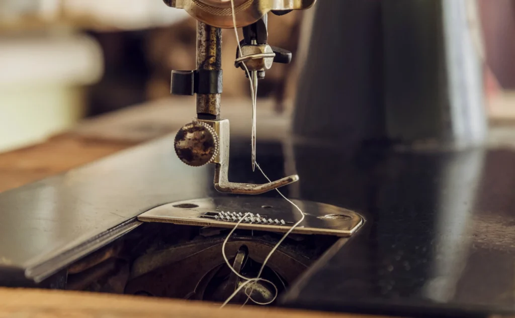 Close up image of a sewing machine.