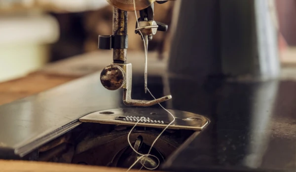 Close up image of a sewing machine.