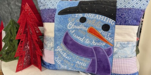 holiday snowman pillow.